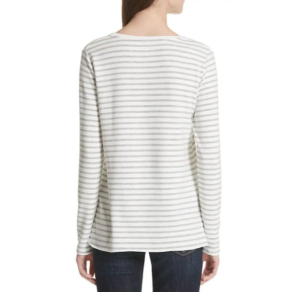 NWT Majestic Filatures Long Sleeve Stripe Pullover Sweatshirt Tee Grey 3 - Picture 3 of 10